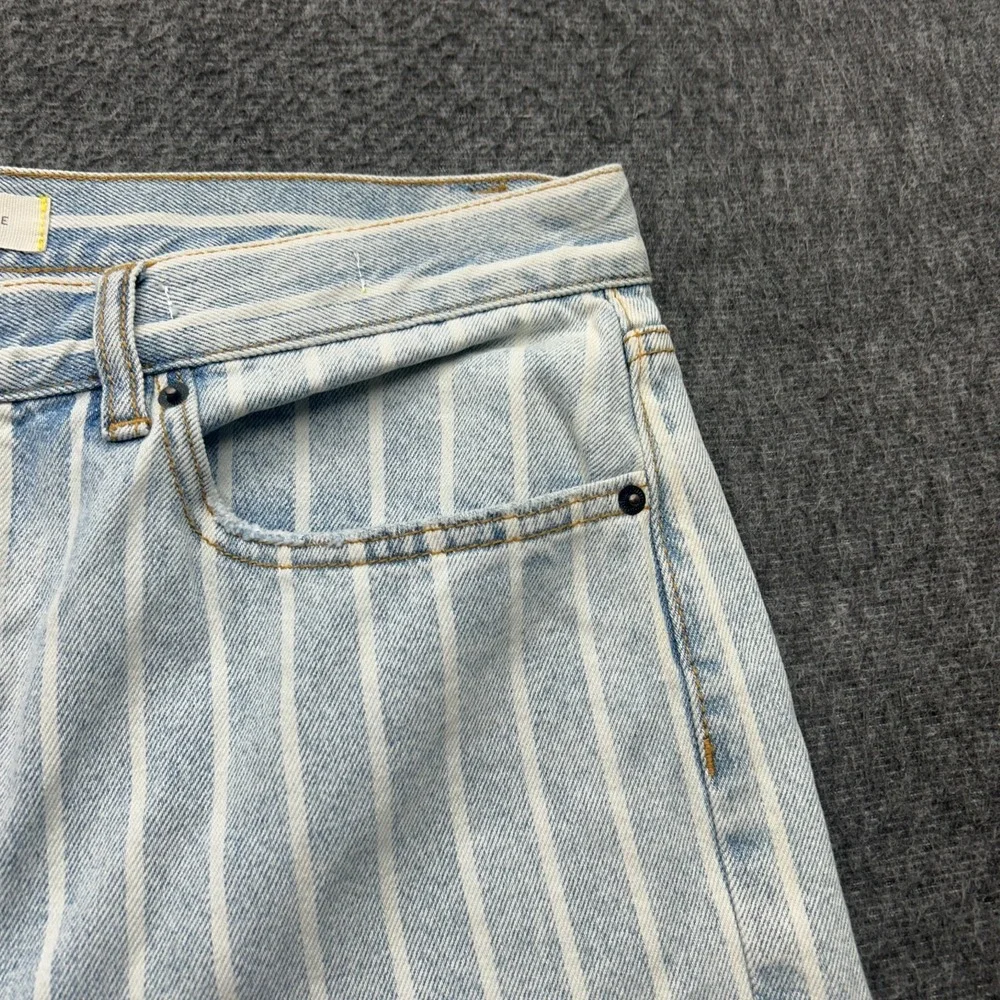 Happy Nature Denim Ultra‎ High Rise Bermuda Jean Shorts Size 32 Striped Boho